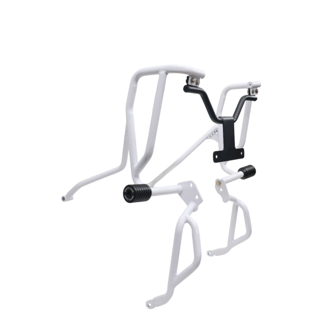 MotoCare Upper Lower Crash Guard (White) for Hero XPulse 210 | Heavy Duty Engine Protection Guard | Dual Frame Safety