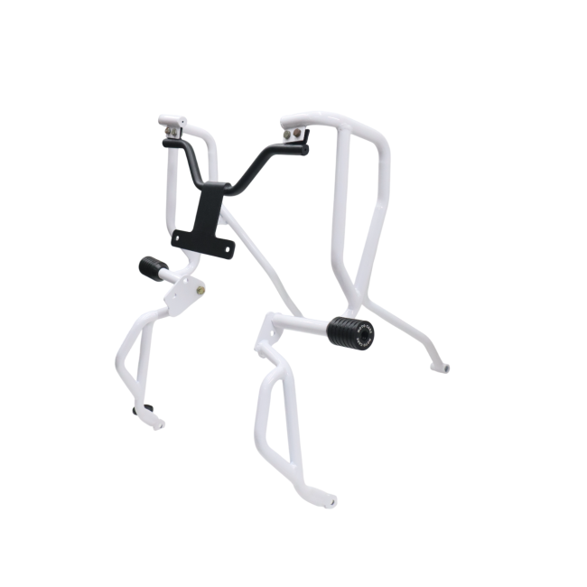 MotoCare Upper Lower Crash Guard (White) for Hero XPulse 210 | Heavy Duty Engine Protection Guard | Dual Frame Safety