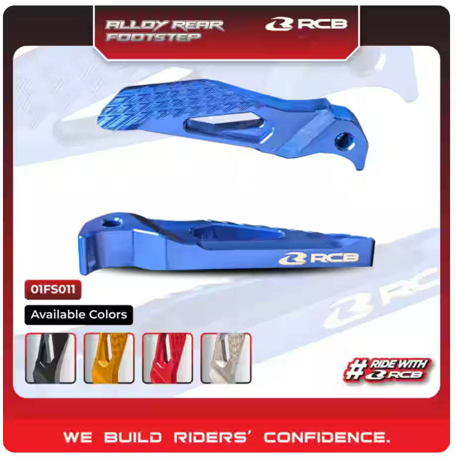 RCB ALLOY REAR FOOTREST YAMAHA AEROX 155 01BF011 (BLUE) (BLACK) (GOLD) (RED) (SILVER)