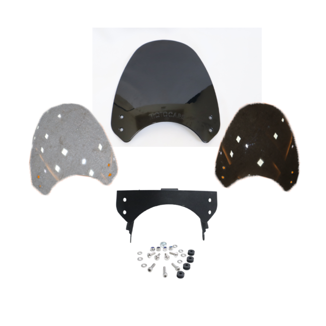 MotoCare Visor for Guerrilla 450 – Windshield Wind Deflector (Smoke/Clear/Black)