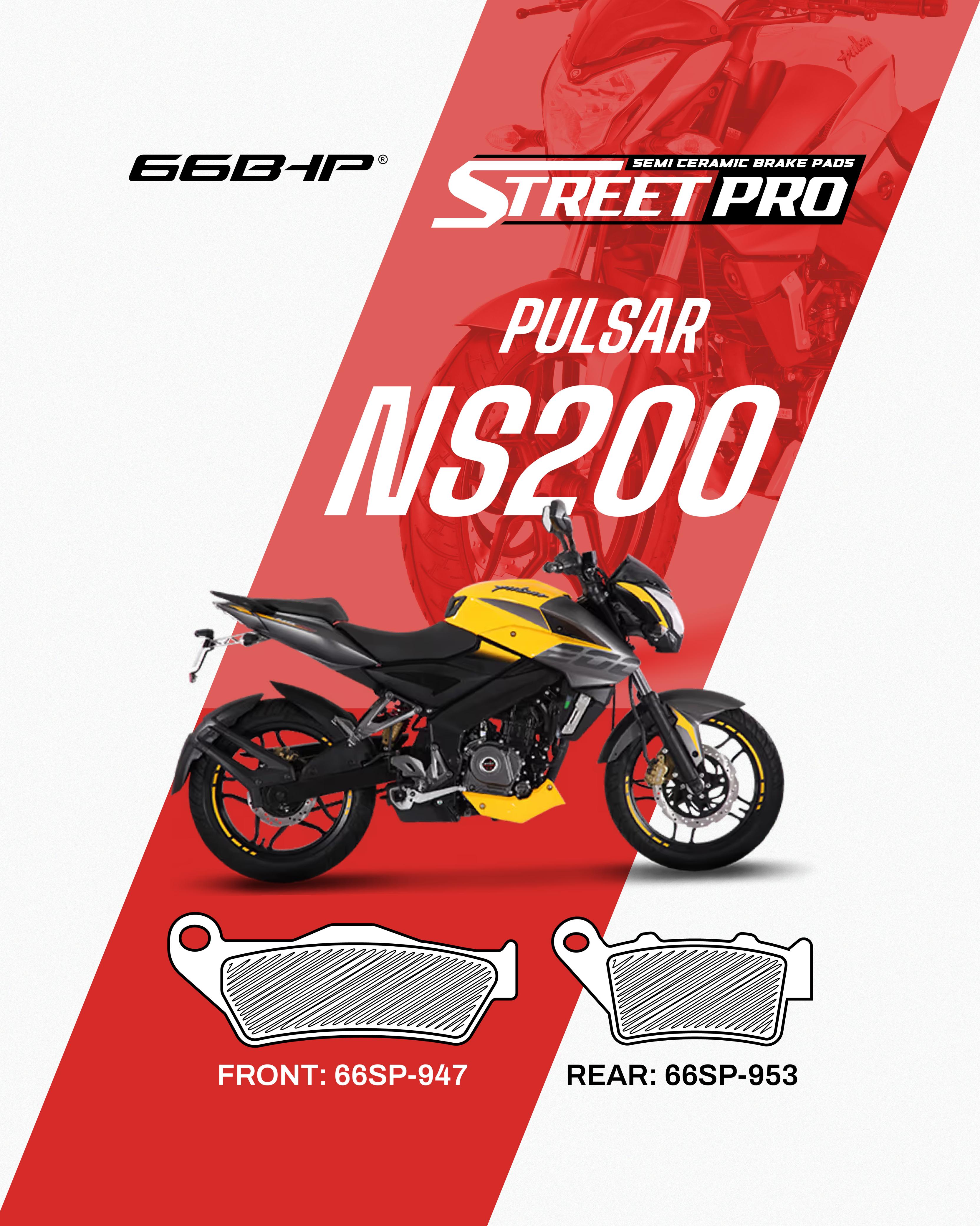 Bajaj Pulsar NS200 Street Pro Semi Ceramic Brake Pads (UP TO 2024 Model)
