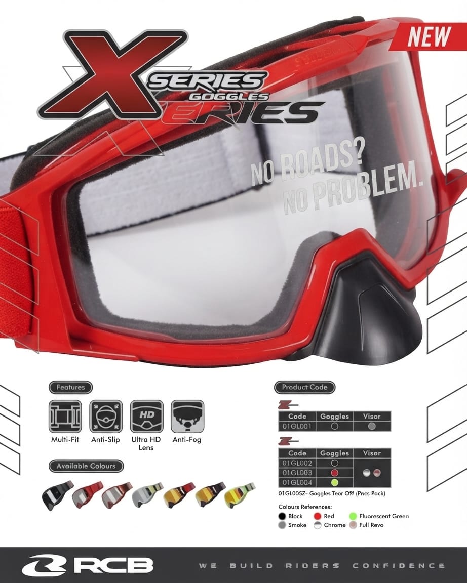 RCB GOGGLES X SERIES (BK) - CHROME 01GL002D