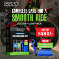 66BHP Motorcycle Chain Care Kit – Chain Cleaner, Chain Lube Spray, Cleaning Brush & Microfiber