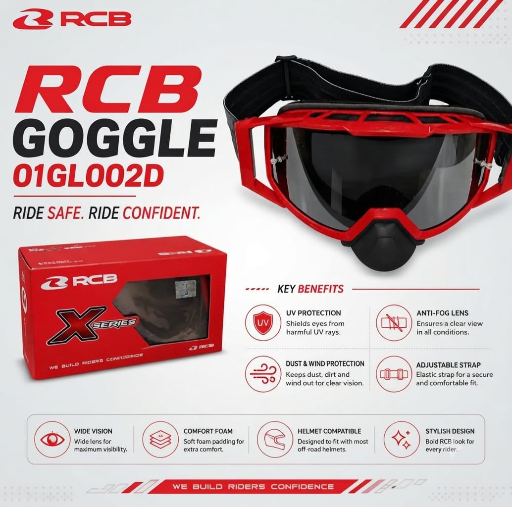 RCB GOGGLES X SERIES (BK) - CHROME 01GL002D