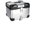 46 Litres Curved Aluminium Top Box Silver With Backrest