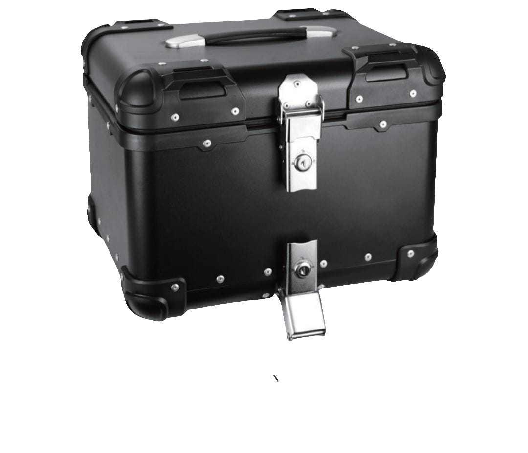 46L Curved Black Aluminium Top Box