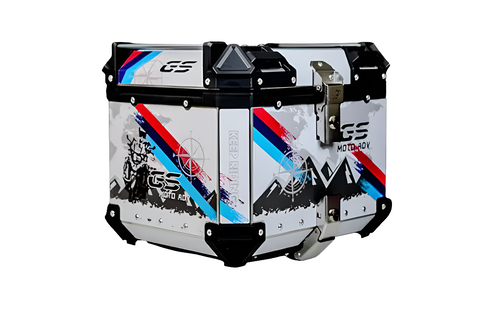 46 Liters Stainless Steel BMW GS White Graphics Top Box