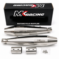 MK Racing Chrome Stainless Steel Slip-On Twin Exhaust Muffler Kit for Royal Enfield Interceptor 650 & Continental GT 650 ( with DB Killer ) - Dual O2 sensor