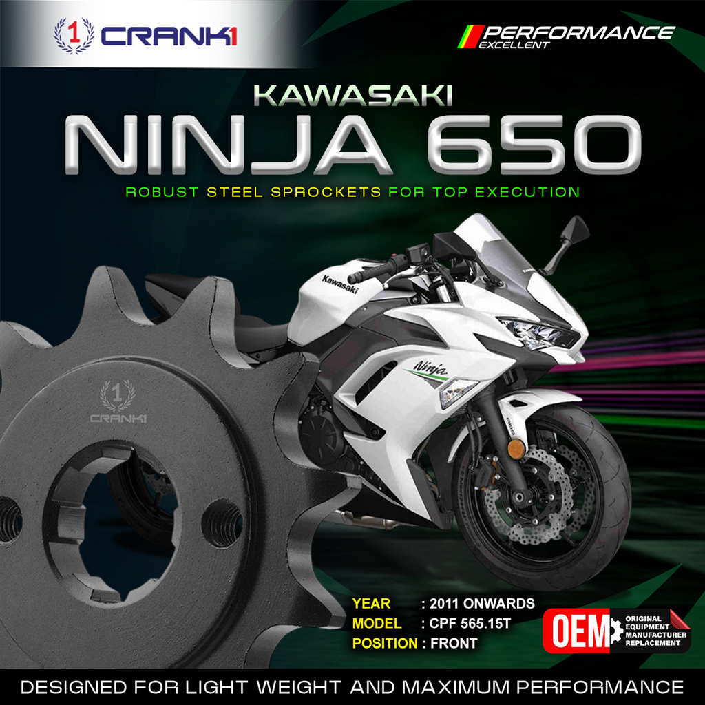 Sprocket For Kawasaki Ninja 650 (2011 Onwards) - Front - CPF565.15T - CRANK1