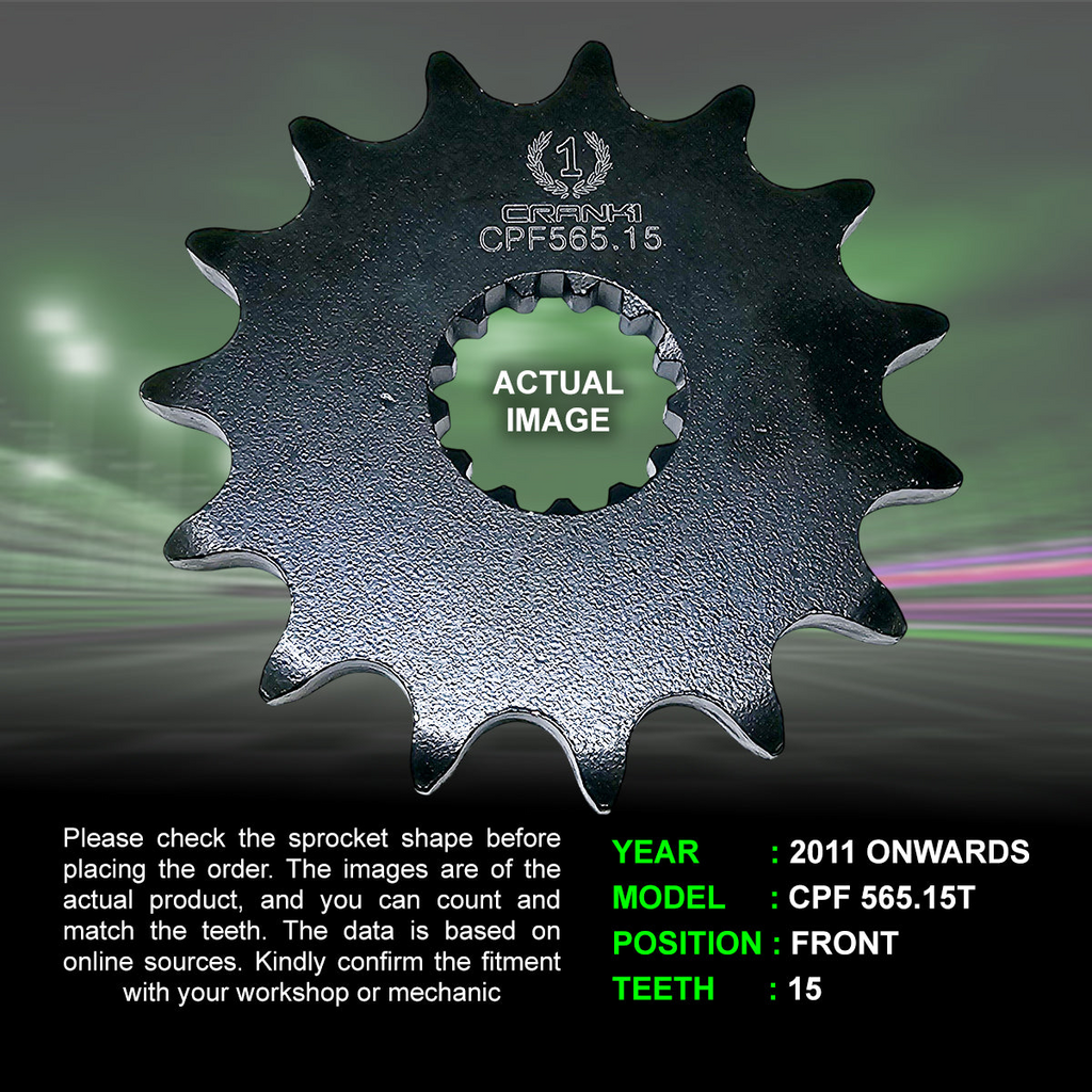 Sprocket For Kawasaki Ninja 650 (2011 Onwards) - Front - CPF565.15T - CRANK1