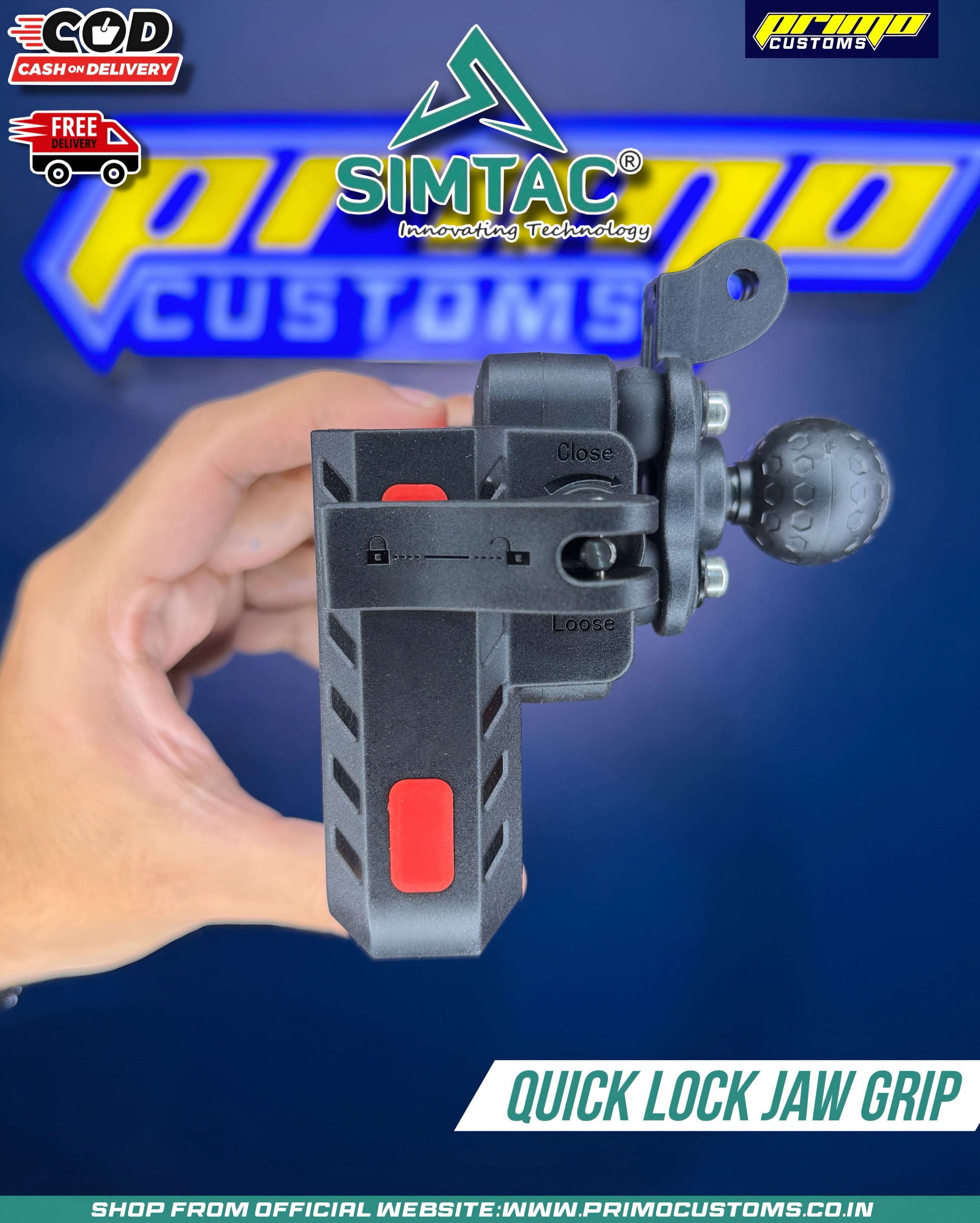Simtac quick lock jaw grip pro+ with vibration damper (JQL2-PRO)