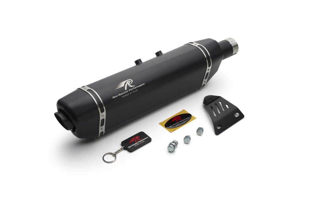 Red Rooster Vertex-Black Matte Exhaust for Royal Enfield Scram 411