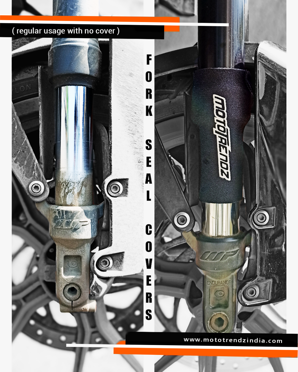Mototrendz Fork Seal Covers Universal Fit