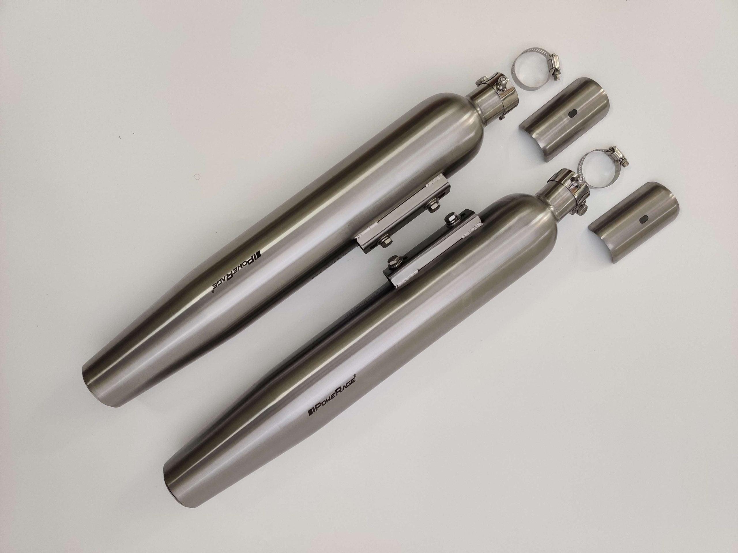 Powerage Slipon Exhausts for Super Meteor 650 - Brushed Steel Finish
