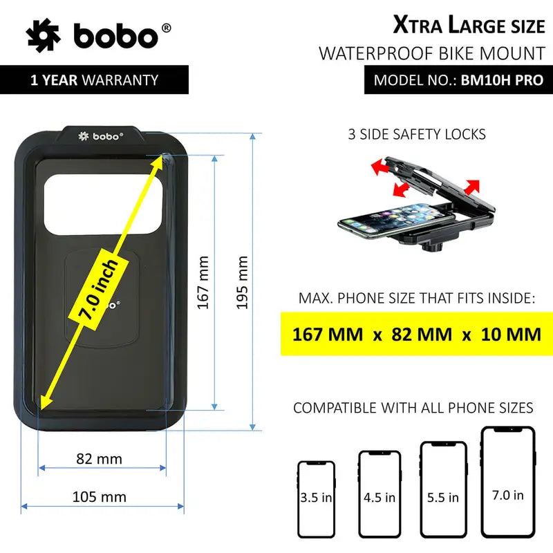 Bobo BM10H Pro Fully Waterproof Phone Holder