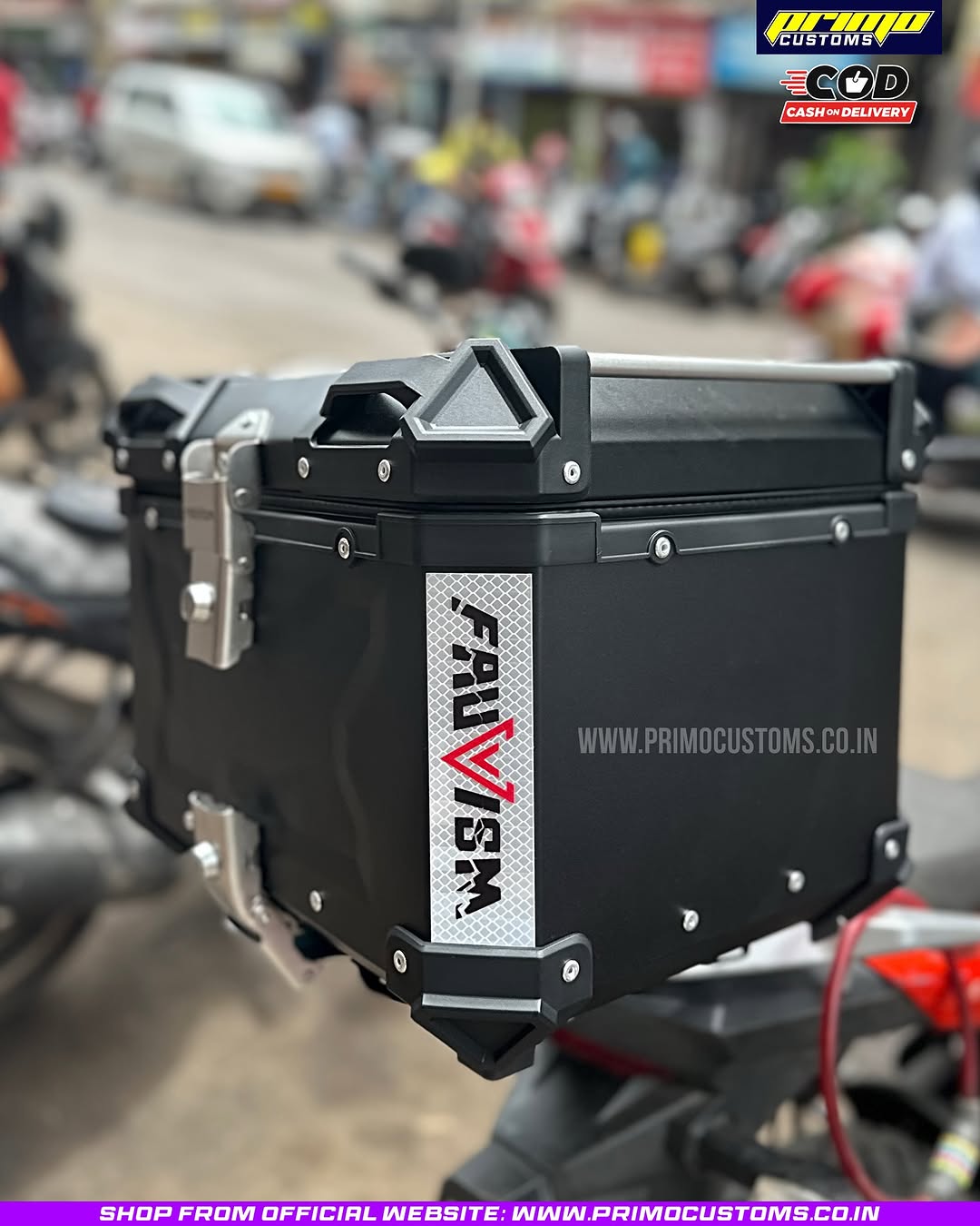 Fauvism Fingerprint Aluminium Top Box 45L