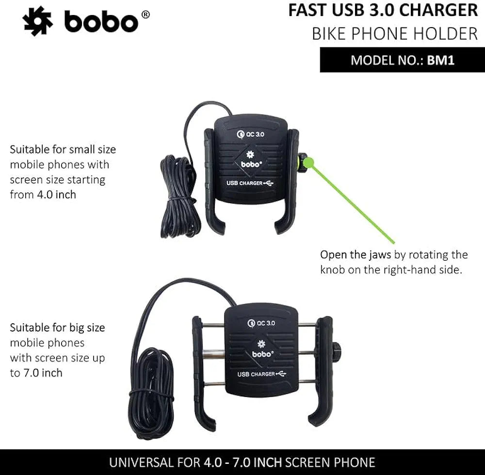 BOBO BM1 JAW GRIP 3.0 USB CHARGER HOLDER