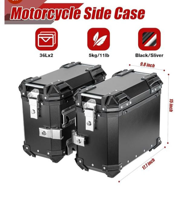 Fauvism 38 LITRES ALUMINIUM PANNIERS With Racks BLACK ( SET OF 2)