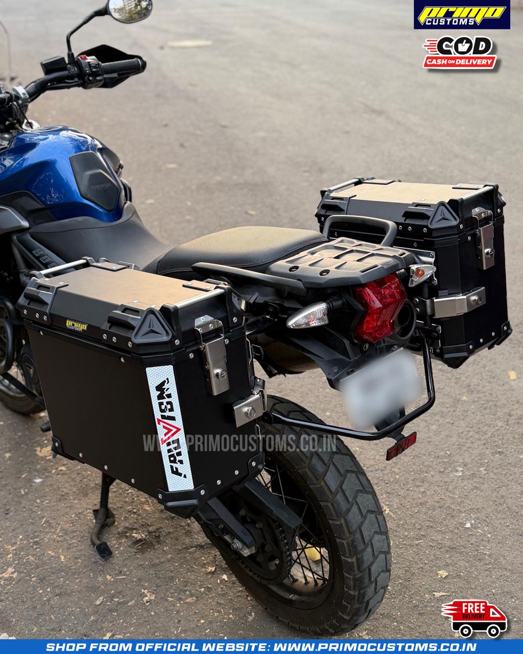 Fauvism 38 LITRES ALUMINIUM PANNIERS With Racks BLACK ( SET OF 2)