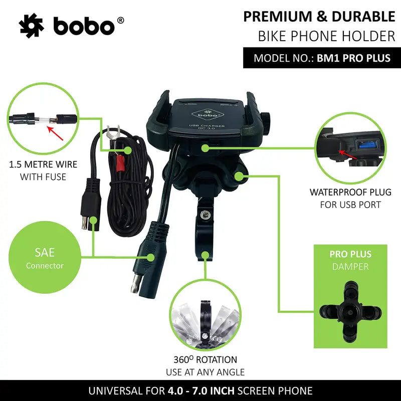 Bobo BM1 Pro Plus Jaw-Grip Bike Phone Holder