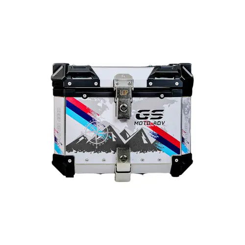 46 Liters Stainless Steel BMW GS White Graphics Top Box