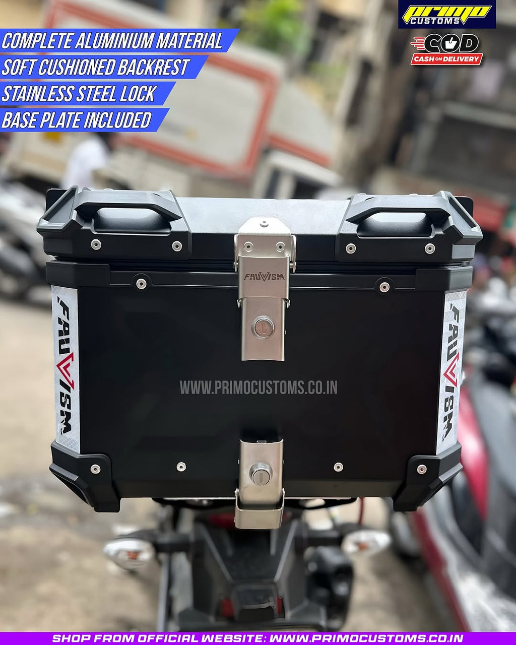 Fauvism Fingerprint Aluminium Top Box 45L