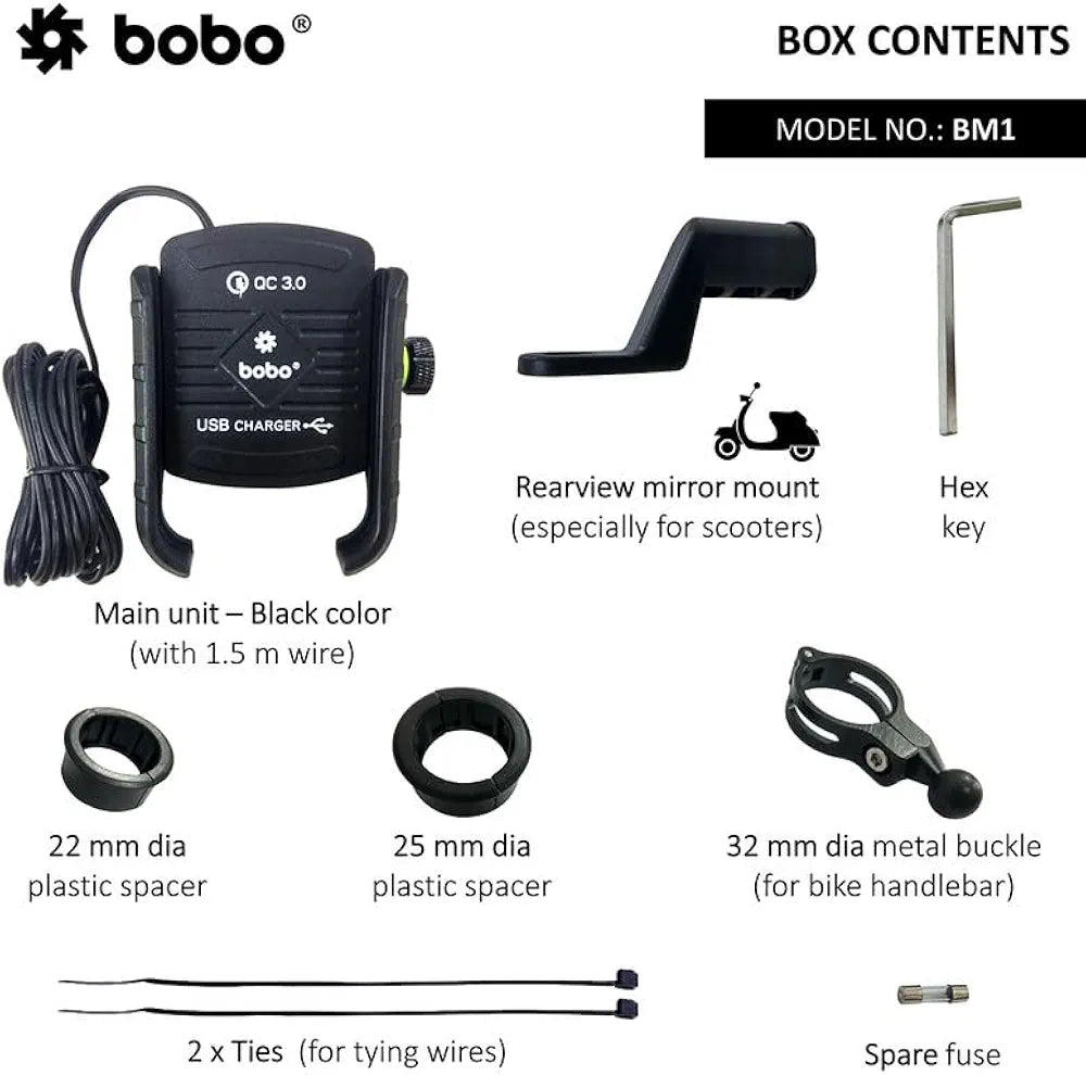 BOBO BM1 JAW GRIP 3.0 USB CHARGER HOLDER